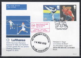 2012 London - Rio De Janiero    Lufthansa First Flight, Erstflug, Premier Vol ( 1 Cover ) - Sonstige (Luft)