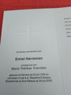 Doodsprentje Emiel Herreman / Hamme 20/7/1935 - Sint Niklaas 29/7/2005 ( Marie Thérèse Vrancken ) - Religion & Esotericism