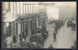 AK Soignies, Retraite Allemande, 9. Novembre 1918  - Andere & Zonder Classificatie