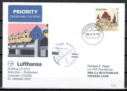 2012 Munich - Rotterdam   Lufthansa First Flight, Erstflug, Premier Vol ( 1 Cover ) - Other (Air)