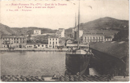 FR66 PORT VENDRES - Fau 11 - Quai De La Douane - La Marsa Avant Son Départ - Paquebot Courrier Tonneaux De Vin - Belle - Port Vendres