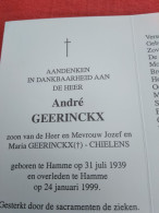 Doodsprentje André Geerinckx / Hamme 31/7/1939 - 24/1/1999( Z.v.  Jozef Geerinckx En Maria Chielens ) - Religion & Esotericism
