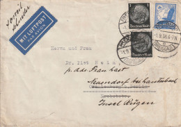 Allemagne Lettre Par Avion Freiburg 1938 - Lettres & Documents