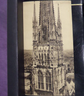 53 . CARTE PANORAMIQUE . ROUEN . LA CATHEDRALE . LA TOUR . CENTRALE ET LA BASE DE LA FLECHE  . GRAND FORMAT 28 X 15 . - Rouen