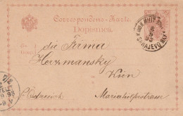 Bosnie Entier Postal Sarajevo Pour L'Autriche 1898 - Bosnia And Herzegovina