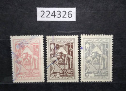 224326; Syria; Revenue Stamp 25, 200, 1000 Piastres; Damascus 1967; Higher Labor Committee ; Canceled - Syrie