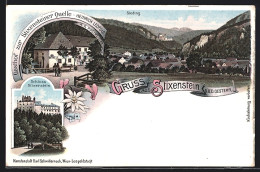 Lithographie Ternitz /Nied. Oesterr., Gasthof Zur Stixensteiner Quelle, Schloss Stixenstein, Sieding  - Other & Unclassified