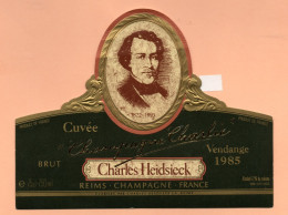 Etiquette De Champagne  "Charles Heidseick  Cuvée  Charlie  1985 - Champagner