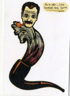 GEORGES BRASSENS  L AMI NOUS QUITTE 1981 -  CREATION J LARDIE  REALISEE DIRECTEMENT SUR CARTE POSTALE  TIRAGE  5 / 30 - Artistas