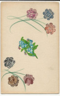 489 - Fleurs En Collage De Timbre - Flowers
