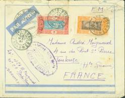 Dahomey YT N°58 74 Franchise Partielle + Surtaxe Avion CAD Porto Novo 14 5 41 Censure Commission G Cachet Service Santé - Lettres & Documents