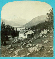 Suisse Engadine Grisons * Saint-Moritz, Chasellas, Campfer, Piz Margna - Photo Stéréoscopique Braun Vers 1865 - Stereoscopic