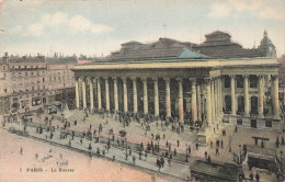 FRANCE - Paris - La Bourse - Colorisé - Vue Générale - Animé - Carte Postale Ancienne - Autres Monuments, édifices