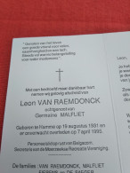 Doodsprentje Leon Van Raemdonck / Hamme 19/8/1931 - 7/4/1995 ( Germaine Malfliet ) - Religion & Esotericism