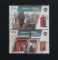 MEXICO 2018 MUSEUM OF PHILATELIA Issue, Ltd. Ed. Stamp Pair, Diff. Checkerboard Pos., Mint NH Unmounted - Mexico