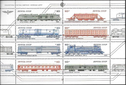 Russia Trains Railway Sheetlet 1985 MNH - Unused Stamps