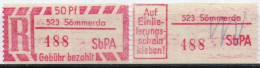 DDR Einschreibemarke Sömmerda SbPA Postfrisch, EM2B-523II(1) RU (b) Zh (Mi 2C) - Aangetekende Etiketten