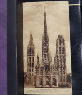 59 . CARTE PANORAMIQUE . ROUEN .  LA CATHEDRALE . ENSEMBLE . GRAND FORMAT 28 X 15 . - Rouen