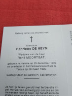 Doodsprentje Henriette De Heyn / Hamme 25/12/1922 Temse 28/3/1995 ( René Moortgat ) - Religion & Esotérisme