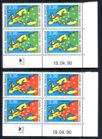 Delcampe - RC 27795 FRANCE N° 104 / 105 - TIMBRES DE SERVICE UNESCO COIN DATÉ DU 19.4.90 NEUF ** TB - Dienstmarken
