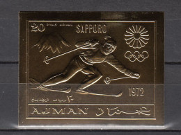 Olympia1972:  Ajman  Goldmarke **, Imperf. - Winter 1972: Sapporo