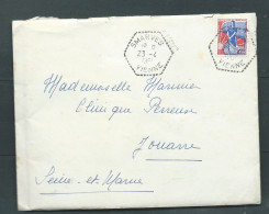 Mariane à La Nef Yvert N° 1234 SUR LAC Oblitération Bureau Auxiliaire De Smarves - Dpt Vienne  23/04/61 Raa10107 - 1959-1960 Marianne (am Bug)