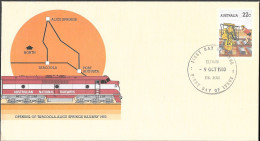 Australia Railway Train FDC Cover 1980. Opening Of Tarcoola - Alice Springs Railway - Brieven En Documenten