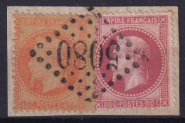 Alexandrie : Bureau Français  31/32 Sur Fragment Losange Gros Chiffres 5080 - Used Stamps