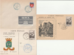 Exposition Philatélique, Bellegarde 30/6/46 Carte Et Enveloppe, Carte 1er Jour Journée Du Timbre 1946 Auxerre. - Covers & Documents