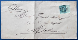 Lettre Tarif Imprimés Sage N°78 5c Vert BDFeuille Oblitéré Dateur " PARIS / PL DE LA MADELEINE " Pour MULHOUSE / ALSACE - 1876-1898 Sage (Type II)