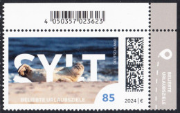 !a! GERMANY 2024 Mi. 3831 MNH SINGLE From Upper Right Corner - German Vacation Destinations: Sylt - Neufs