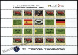 Austria 2008 Yvert ?, Football UEFA Eurocup Winner Spain - World Record Fastest Printing Postage Stamp - Sheetlet - MNH - Blocks & Kleinbögen
