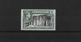 Gibraltar 1938 MNH GVI 1s Black/Green Perf 13 1/2 Sg 127a - Gibilterra