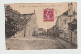 CPA - 37 - CHOUZE-sur-LOIRE (I Et L) - Place De L' église- Edition A.B - Tabac Jaqueneau - Sonstige & Ohne Zuordnung