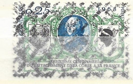 FRANCE N° 1572 25 VERT BLEU ET NOIR BICENTENAIRE RATTACHEMENT DE LA CORSE A LA FRANCE PARA OBL  PHOTO NON CONTRACTUELLE - Unused Stamps