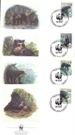 Bolivia  - 1991  - WWF - Spectacled Bear  - Set Of 4 FDCs  - Used. - Bolivien