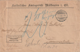 France Alsace Lettre En Franchise Mülhausen 1908 - Covers & Documents