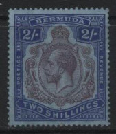 Bermuda (B12) 1924 George V. 2s. Purple & Blue On Blue. Watermark Mult. Script CA. Unused. Hinged. - Bermuda