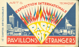 Carnet De Cartes Postales CP CPA Arts Techniques Exposition Internationale Pavillon étrangers Drapeaux Alliés Nazi - Tentoonstellingen