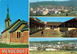 FRANCE - Menucourt - Val D'Oise - Vue Sur L'église - Vue Générale Et Le Centre Commercial - Animé - Carte Postale - Menucourt