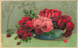 FANTAISIES - Amitié - Sincère - Roses - Carte Postale Ancienne - Otros & Sin Clasificación