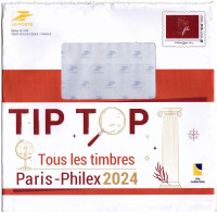 Enveloppe Entier International 250g Cadre Phil@poste TIP TOP Tous Les Timbres Paris-Philex 2024 - Pseudo-interi Di Produzione Ufficiale