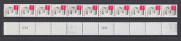 Bund 2964 3-Cent Ergänzungswert RE 11er Streifen Fette Nummer Postfrisch - Roller Precancels