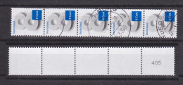 Bund 3188 RM 5er Streifen Mit Ungerader Nummer 8 Cent Gestempelt Mit Gummi - Rollenmarken