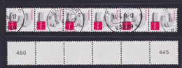 Bund 2964 3-Cent Ergänzungswert RM 6er Streifen G-u Fette Nummer Gestempelt /1 - Francobolli In Bobina