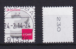 Bund 2964 3-Cent Ergänzungswert RM Gerade Dreistellige Nummer Gestempelt /2 - Francobolli In Bobina