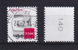 Bund 2964 3-Cent Ergänzungswert RM Gerade Dreistellige Nummer Gestempelt /1 - Rollenmarken