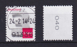 Bund 2964 3-Cent Ergänzungswert RM Gerade Dreistellige Nummer Gestempelt /4 - Francobolli In Bobina