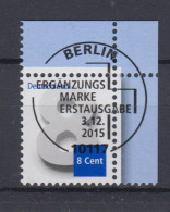 Bund 3188 Eckrand Rechts Oben Ergänzungswert 8 Cent Ersttagsstempel Berlin - Other & Unclassified