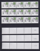 Bund 3042 2-Cent  5er Streifen 3 Verschieden Große Nummern Ungerade Postfrisch - Rollenmarken
